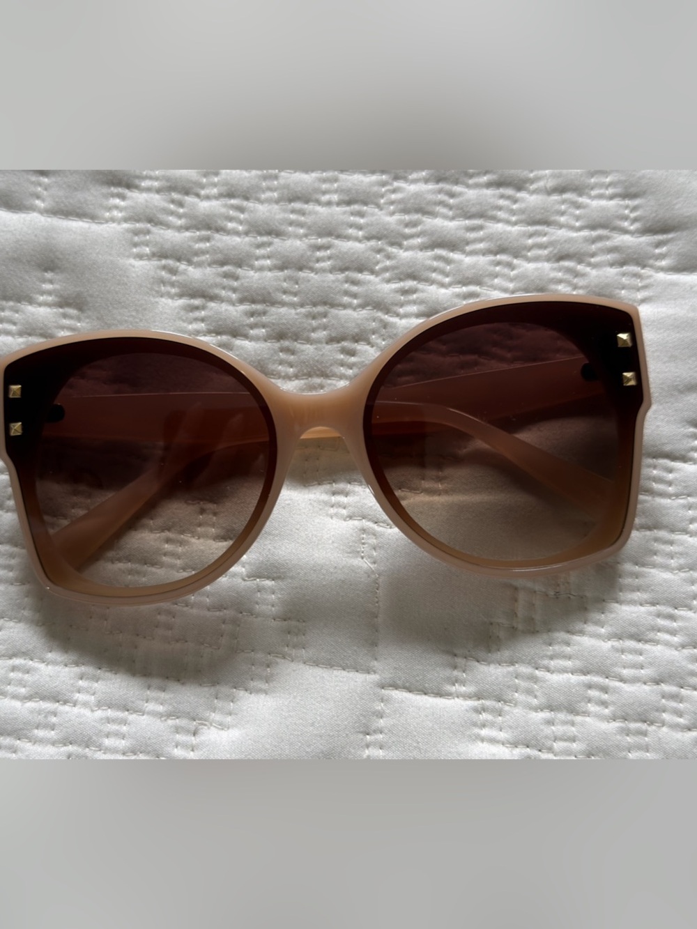 Rockstud Square Sunglasses beige/Brown